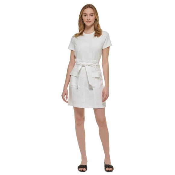 Calvin Klein Size 2 White Cargo Belted Pencil Skirt NWT - Picture 4 of 6